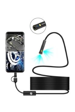 yoosee 2mt Çift Lens ve Işıklı Usb Girişli Çift Kameralı Endeskop Boroskop Sert Kablo Yılan Kamera