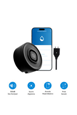 Şımart Akıllı Su Kaçağı Dedektörü Problu, 100dB Alarm Sesli, Uygulama Bildirimli