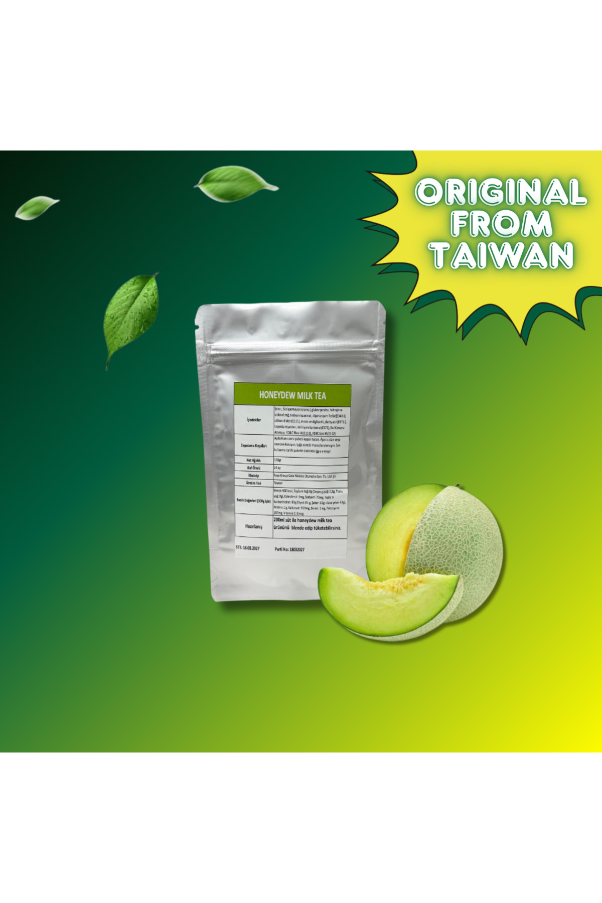 Moncai Bubble Tea HONEYDEW TOZU - Görsel 2