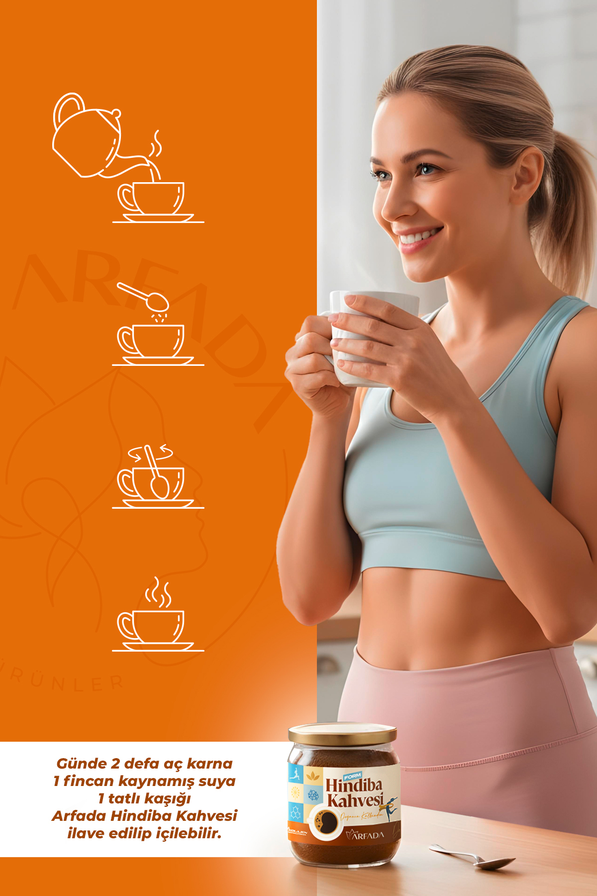 ARFADA Form Hindiba Kahvesi – 1 Aylık - Kolajen Destekli - Şekersiz - Katkısız - 150 g - Görsel 2