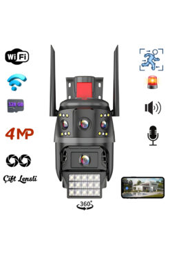 Heiman HM-626 2 Kameralı Full HD 4MP Sesli Wifi Dış Mekan Speed Dome IP Kamera