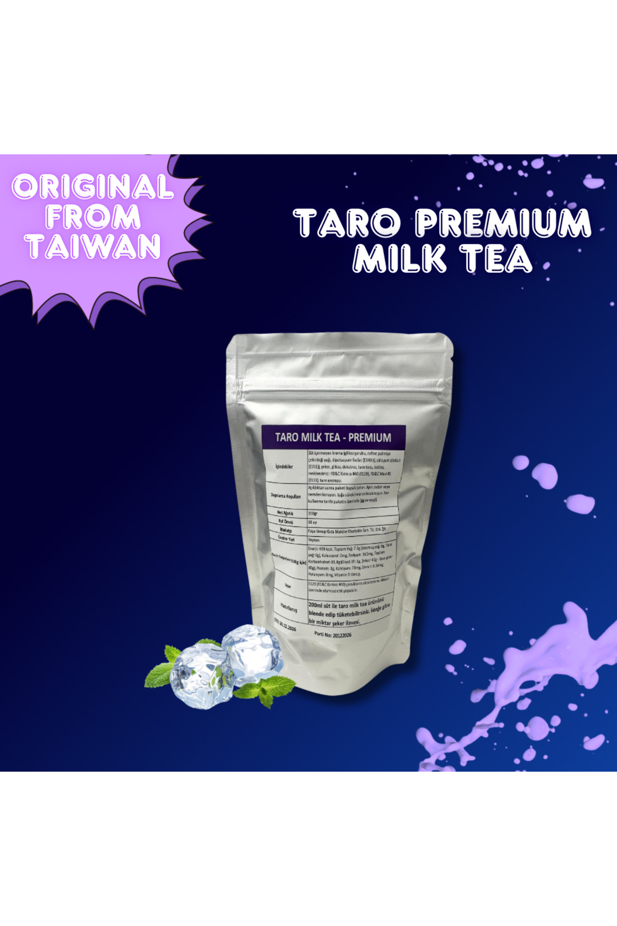 Moncai Bubble Tea PREMIUM TARO MILK TEA POWDER - Görsel 2