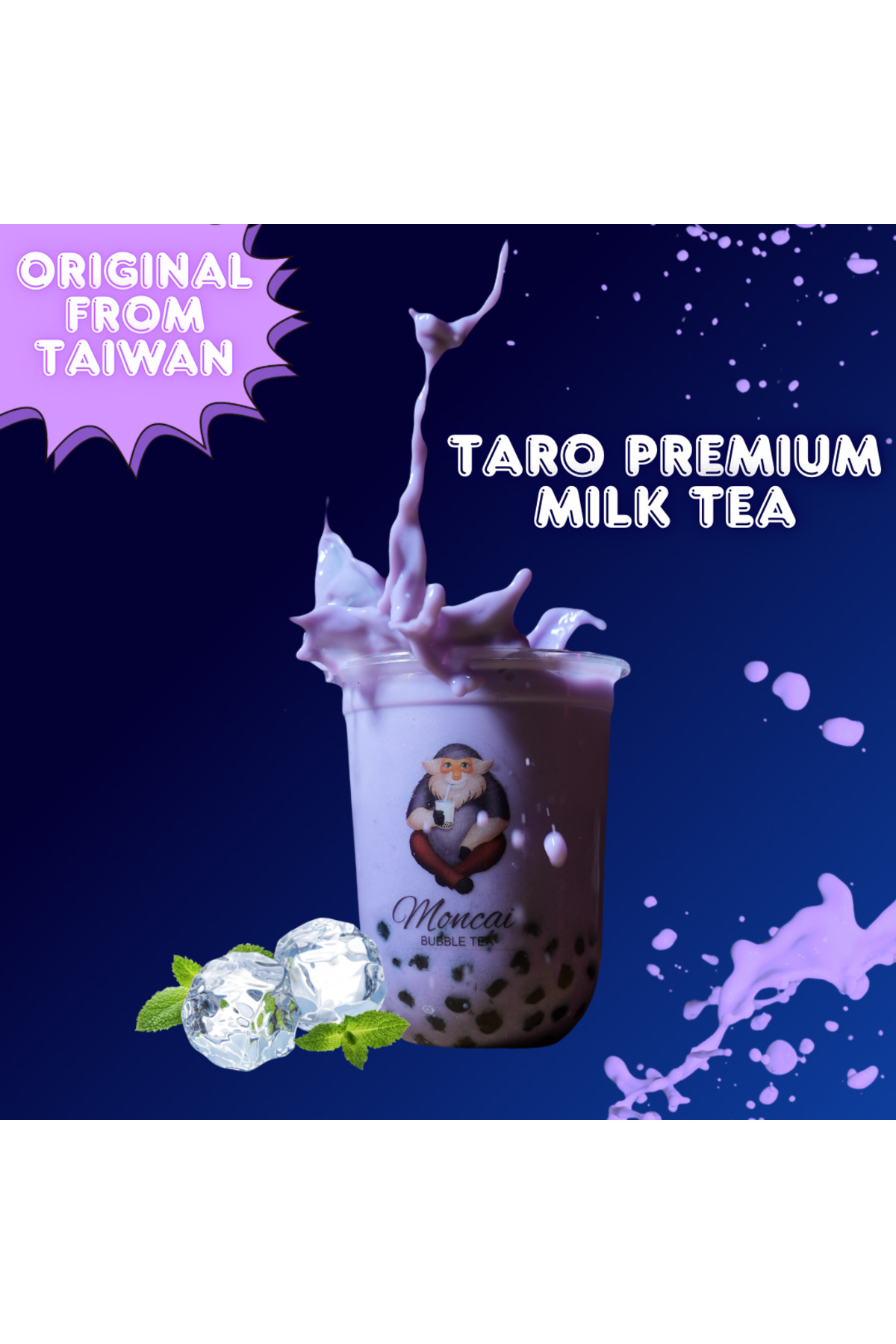 Moncai Bubble Tea PREMIUM TARO MILK TEA POWDER - Görsel 3