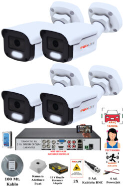 PROLİFE 4 Kameralı Set 5 Mp Sony Lensli 1080p Fullhd Gece Görüşlü Güvenlik Kamerası Sistemi