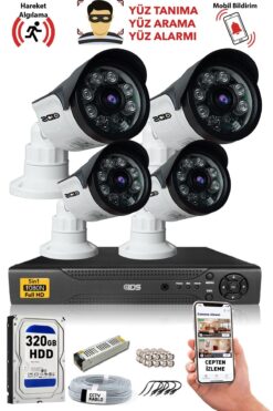 IDS 4 Kameralı 5mp Sony Lensli Uzaktan Izlemeli Gece Görüşlü Kamera Seti - A2033