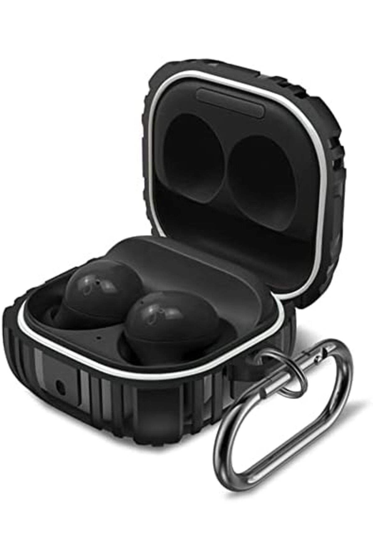 STOREMAX Galaxy Buds Live için Kılıf Military Darbe Emici + Askılık Siyah [Buds Live ile Uyumlu Kılıf - Siyah - Görsel 2