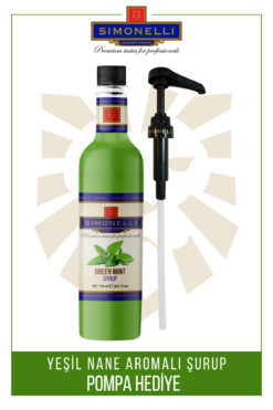 Simonelli Kahve Ve Kokteyl Şurubu Yeşil Nane Aromalı 700 ml Pompa Hediyeli