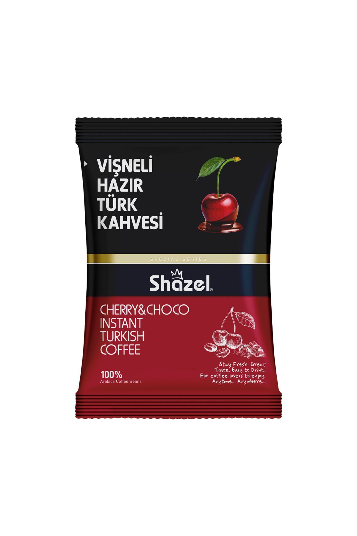 Shazel Vişneli Hazır Türk Kahvesi 100 Gr. X 3 Adet (AROMALI)