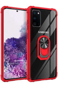 STOREMAX S20 için Kılıf Grande Clear Ring Holder Kırmızı [ S20 ile Uyumlu Kılıf - Kırmızı] 1171935
