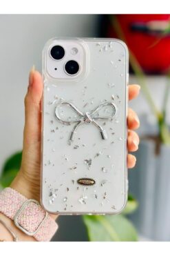 STOREMAX trendflare Aksesuar 13-14 - 15 ile Uyumlu Şeffaf Simli Epoksili Telefon Kılıfı modasplash 1175260