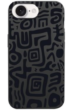 STOREMAX 16e ile Uyumlu Desenli Siyah Telefon Kılıfı - Dayanıklı, ve Hafif Tasarım - Darbeye Dayanıklı Siliko