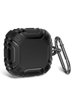STOREMAX Galaxy Buds 2 için Kılıf Military Darbe Emici + Askılık Siyah [Buds 2 ile Uyumlu Kılıf - Siyah] 224