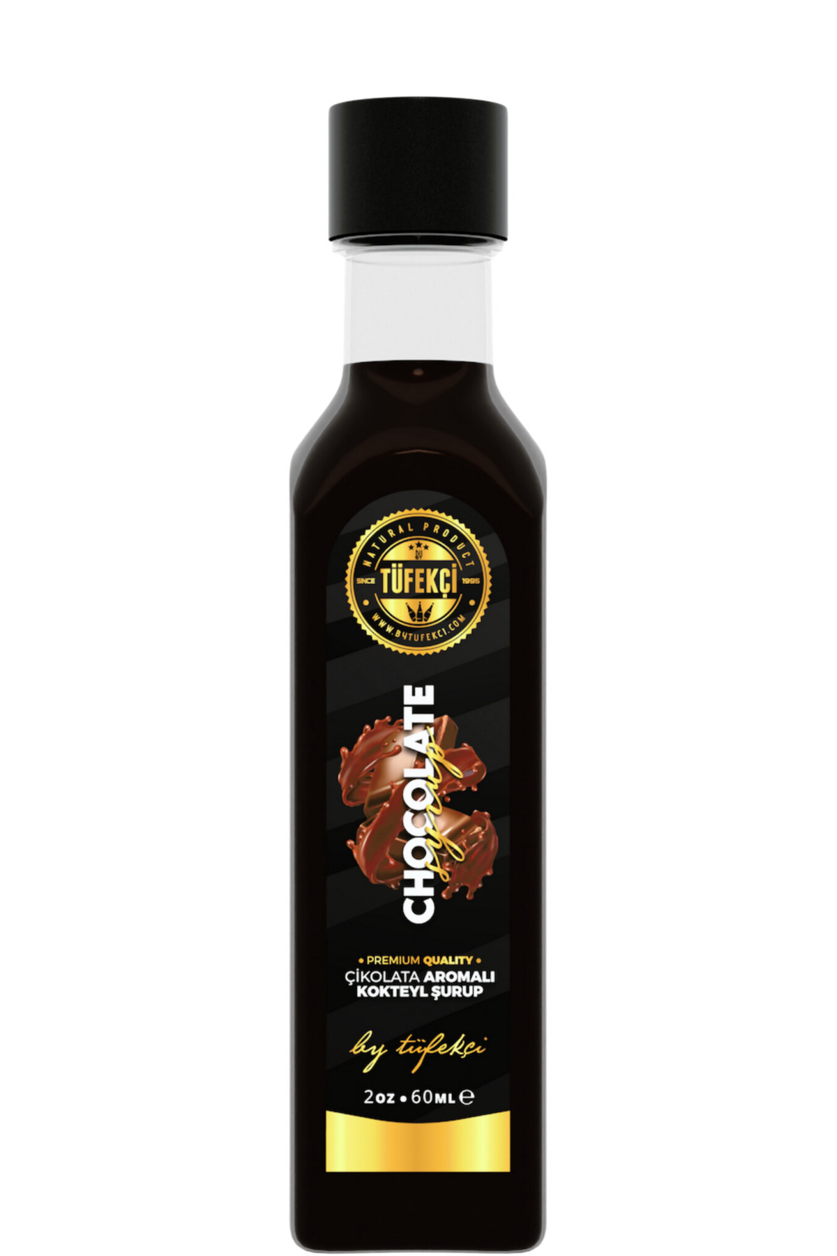 By Tüfekçi Çikolata (CHOCOLATE) Aromalı Kokteyl, Tatlı, Kahve Şurubu 60ml – Pancar Şekeri Ile Yeni Formül