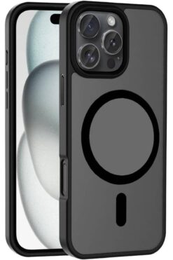 STOREMAX 16 Pro Max ile Uyumlu Sio ile Uyumlu Şarj Özellikli Mat Kılıf – Siyah 1155328