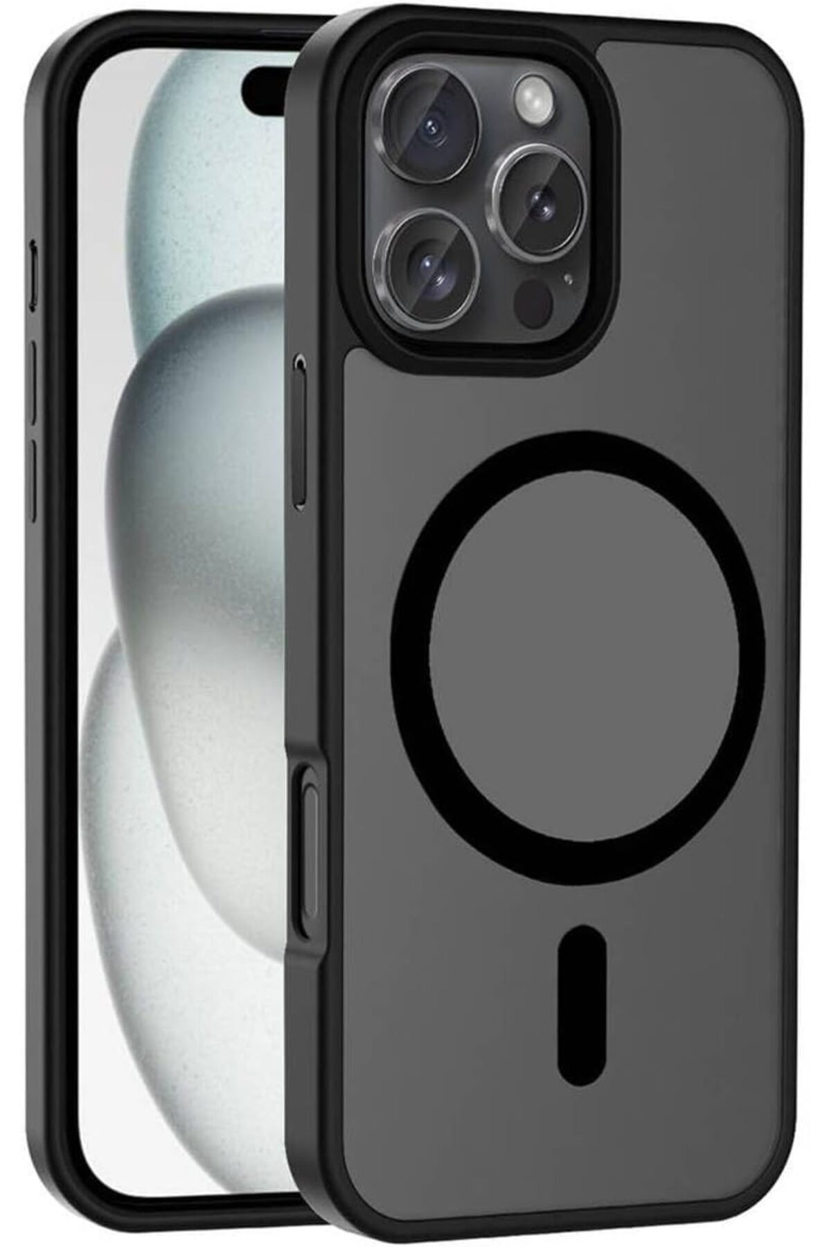 STOREMAX 16 Pro Max ile Uyumlu Sio ile Uyumlu Şarj Özellikli Mat Kılıf – Siyah 1155328