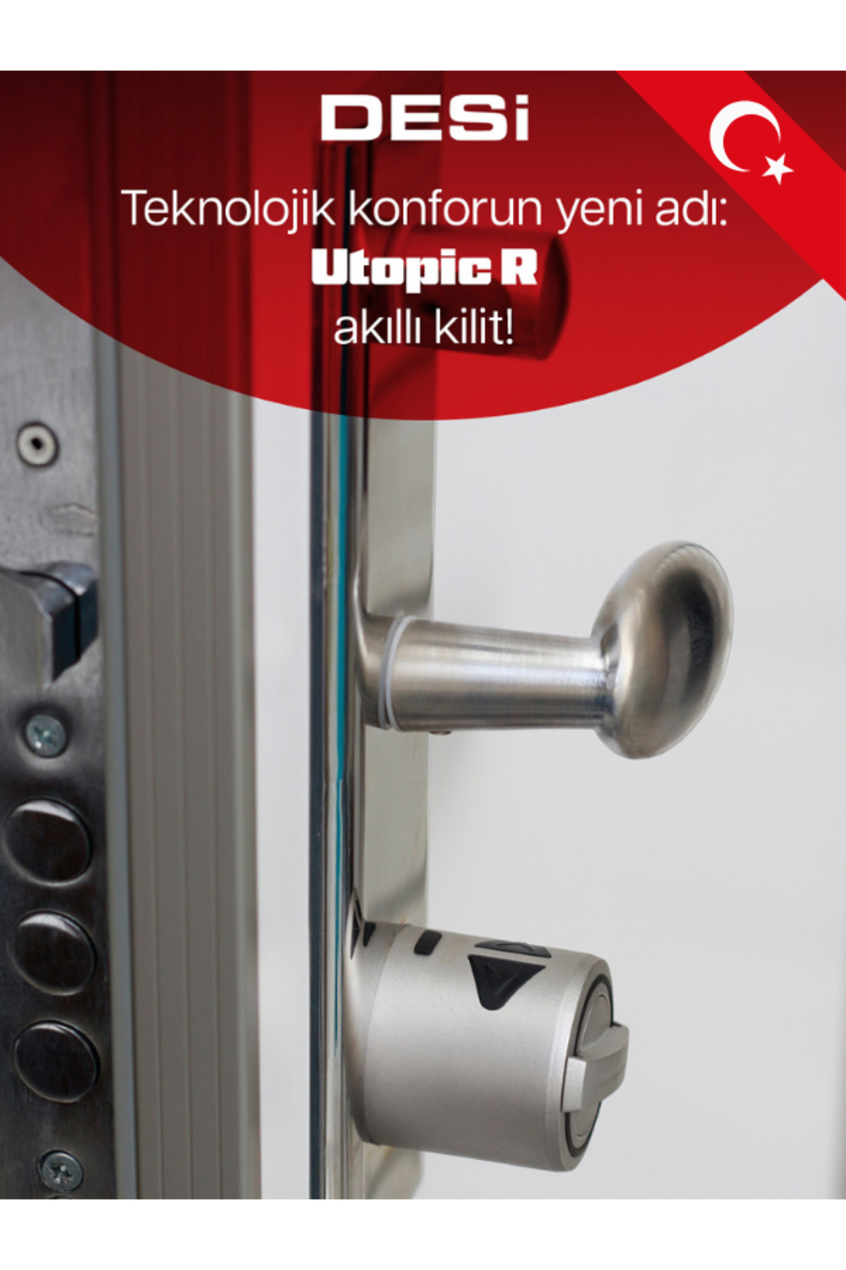Desi İnternet Kontrollü Utopic R Akıllı Kapı Kilidi Telefon Kontrollü Akıllı Kilit - Görsel 2