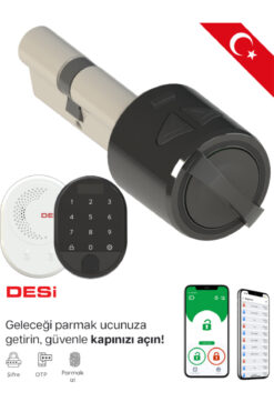 Desi Utopic R Siyah WiFi Akıllı Kilit Parmak İzi Akıllı Kapı Kilidi - Kolay Montaj