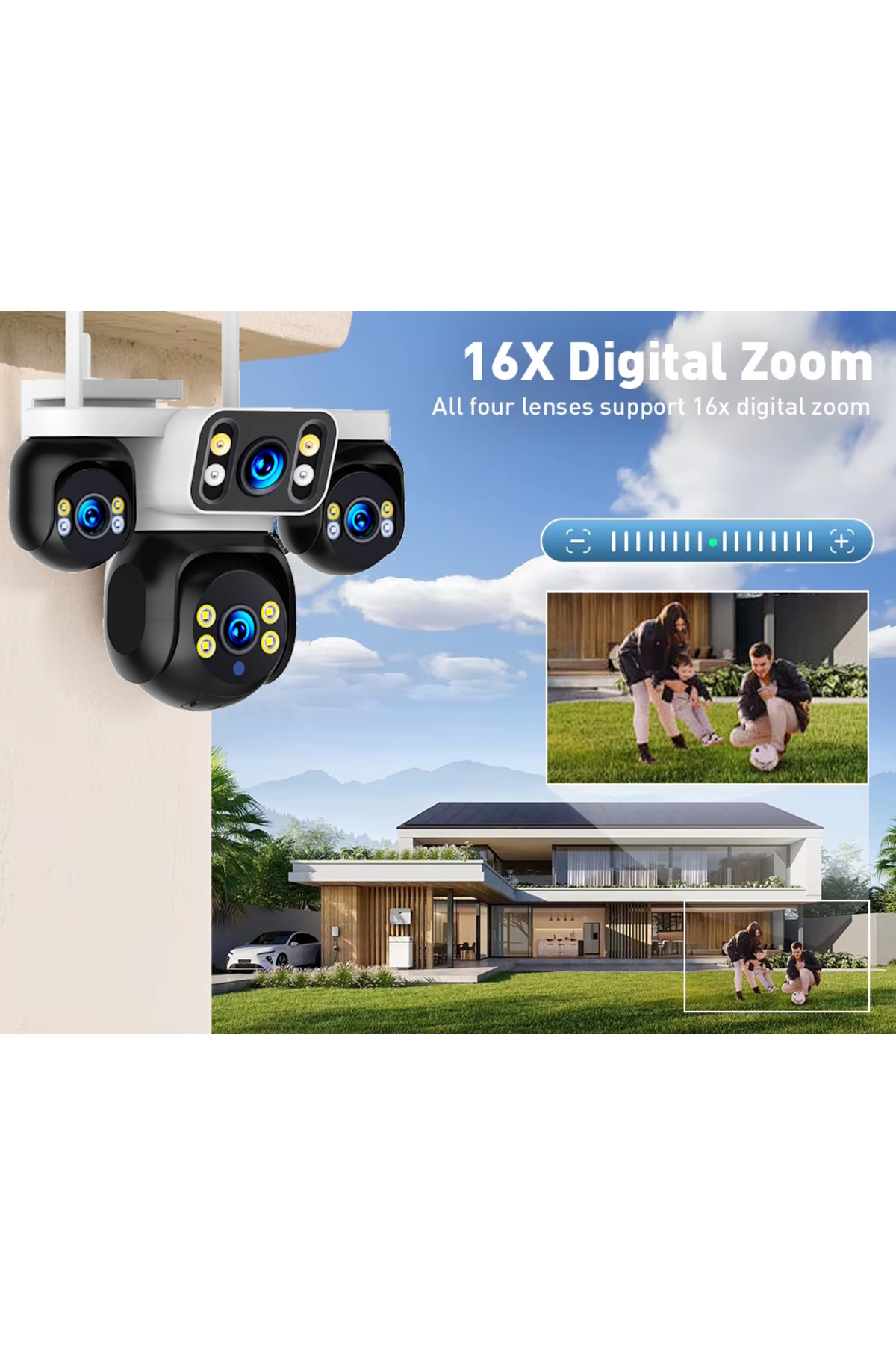 Ventus ES-5804 128GB 8MP 4 Kameralı Wifi 16X Zoom HiEasy Gece Görüş Konuşma Uzak İzleme Kişi Takibi - Görsel 2