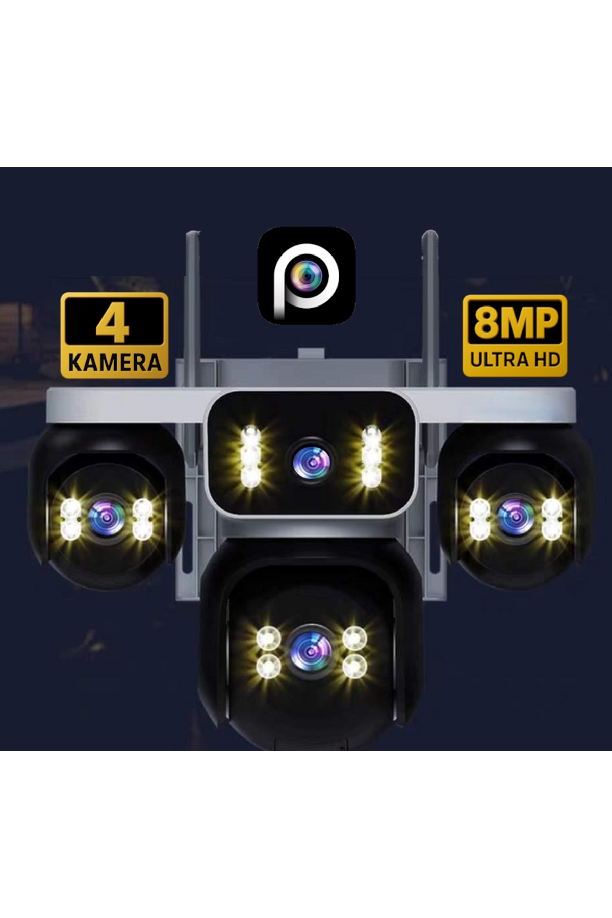 Ventus ES-5804 128GB 8MP 4 Kameralı Wifi 16X Zoom HiEasy Gece Görüş Konuşma Uzak İzleme Kişi Takibi - Görsel 3