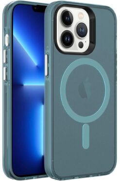 STOREMAX İle Uyumlu 13 Pro Kılıf Şarj Özellikli Buzlu Transparan C-Pro Sert Kapak Lacivert 1167035