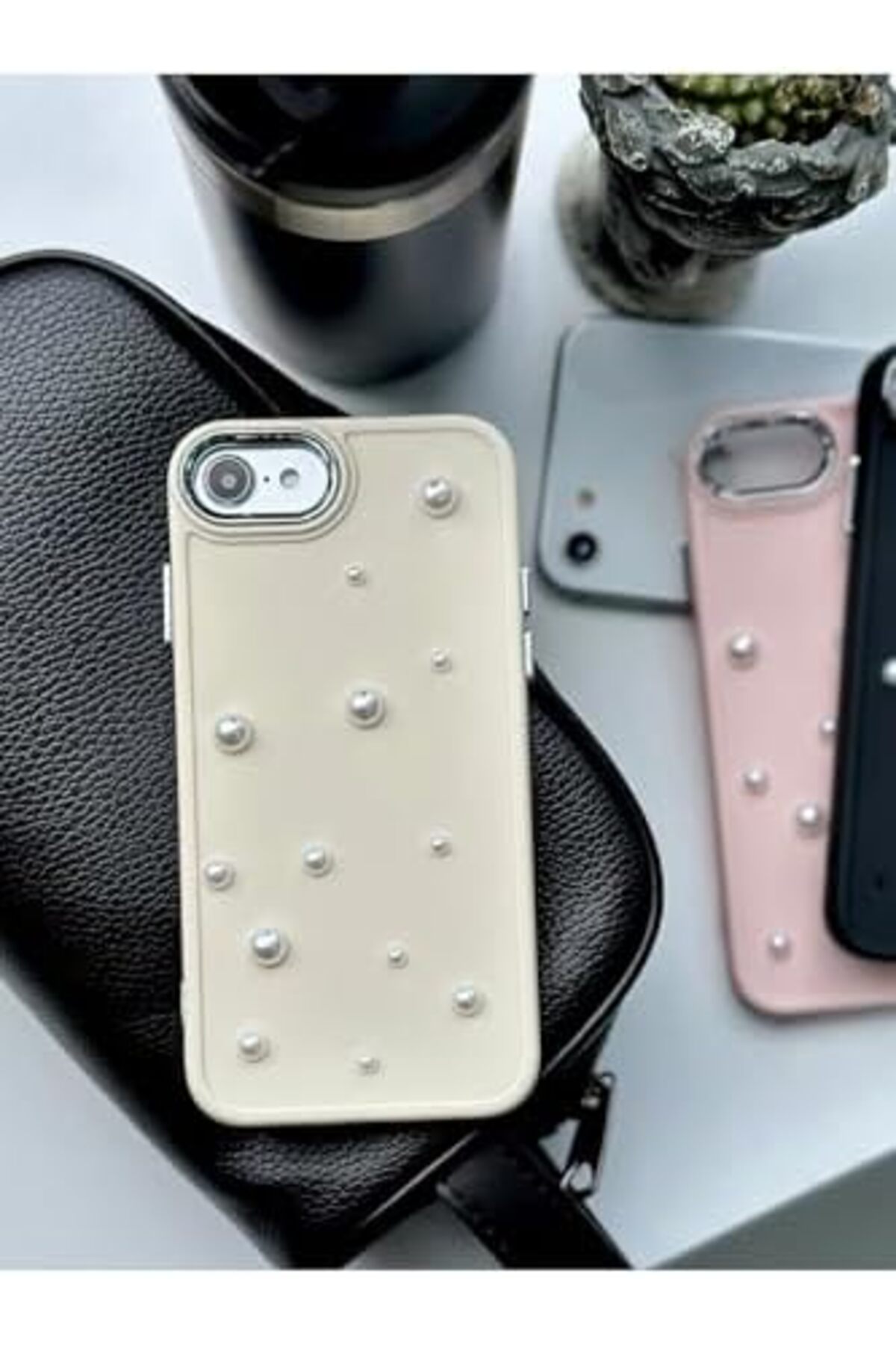 STOREMAX Aksesuar 7-8 - Se 2020 - Se 2022 Uyumlu Pearl 3D Oyuncak Tasarımlı Esnek Silikon Kılıf - Krempearl - Görsel 3