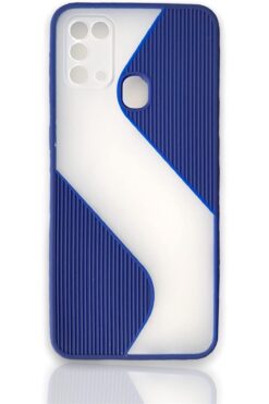 STOREMAX M31 Uyumlu Kılıf Su Yolu Tasarımlı Yarı Transparan Şeffaf Kamera Lens Korumalı Uzun Ömürlü Kapak - L