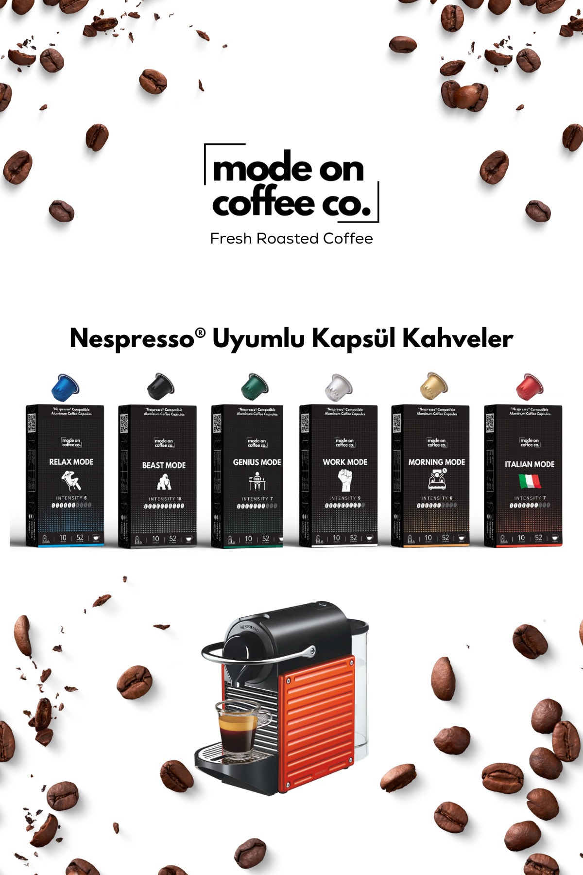 Mode On Coffee Co. Nespresso Uyumlu Alüminyum Kapsül Kahve Tanışma Seti - 60 Adet - Görsel 2