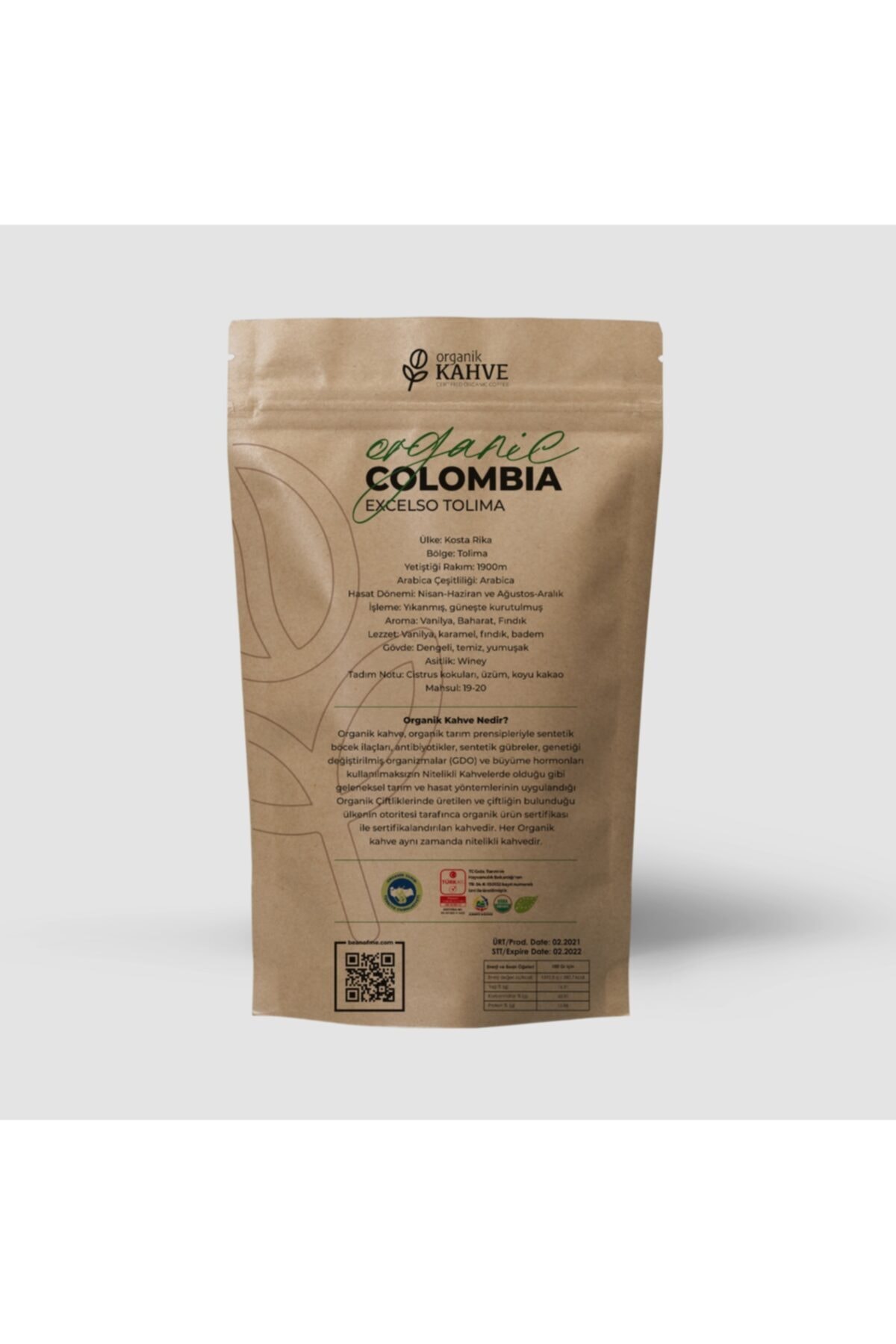 BeanOfMe Coffee Roasting Beanofme Organik Kolombiya Exelco Tolima -200gr- - Görsel 2