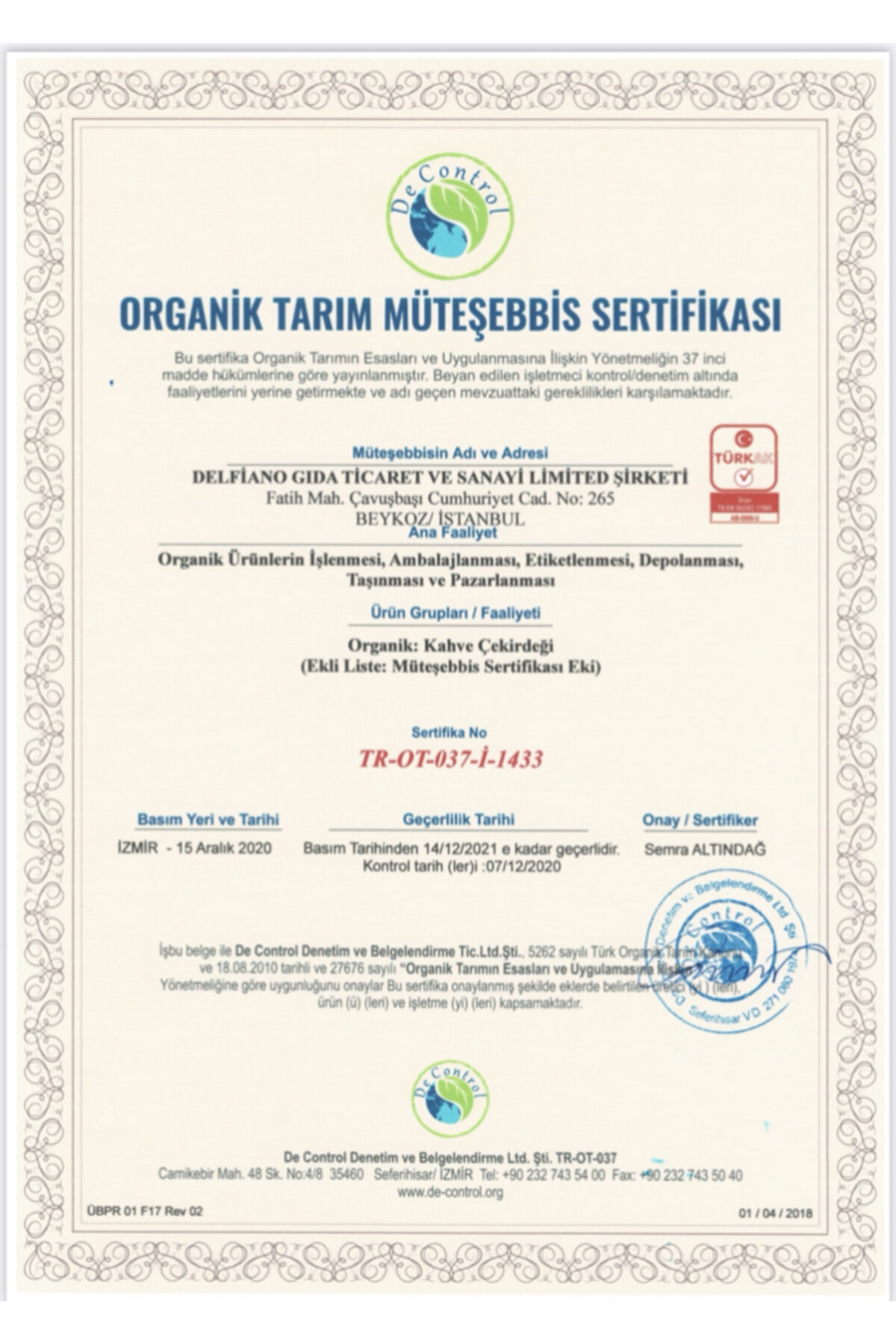 BeanOfMe Coffee Roasting Beanofme Organik Kolombiya Exelco Tolima -200gr- - Görsel 3