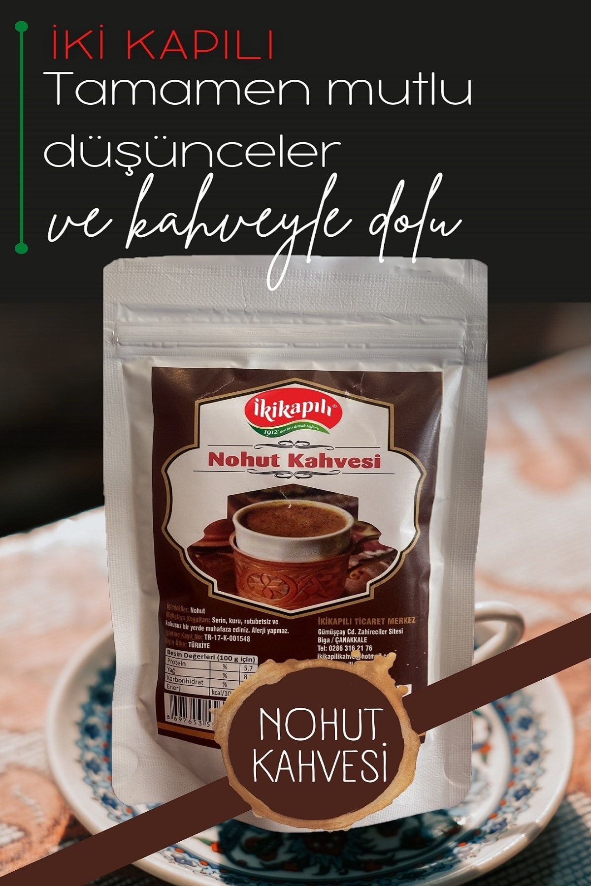 İki Kapılı Doğal Öğütülmüş Türk Nohut Kahvesi 100gr. - Görsel 3