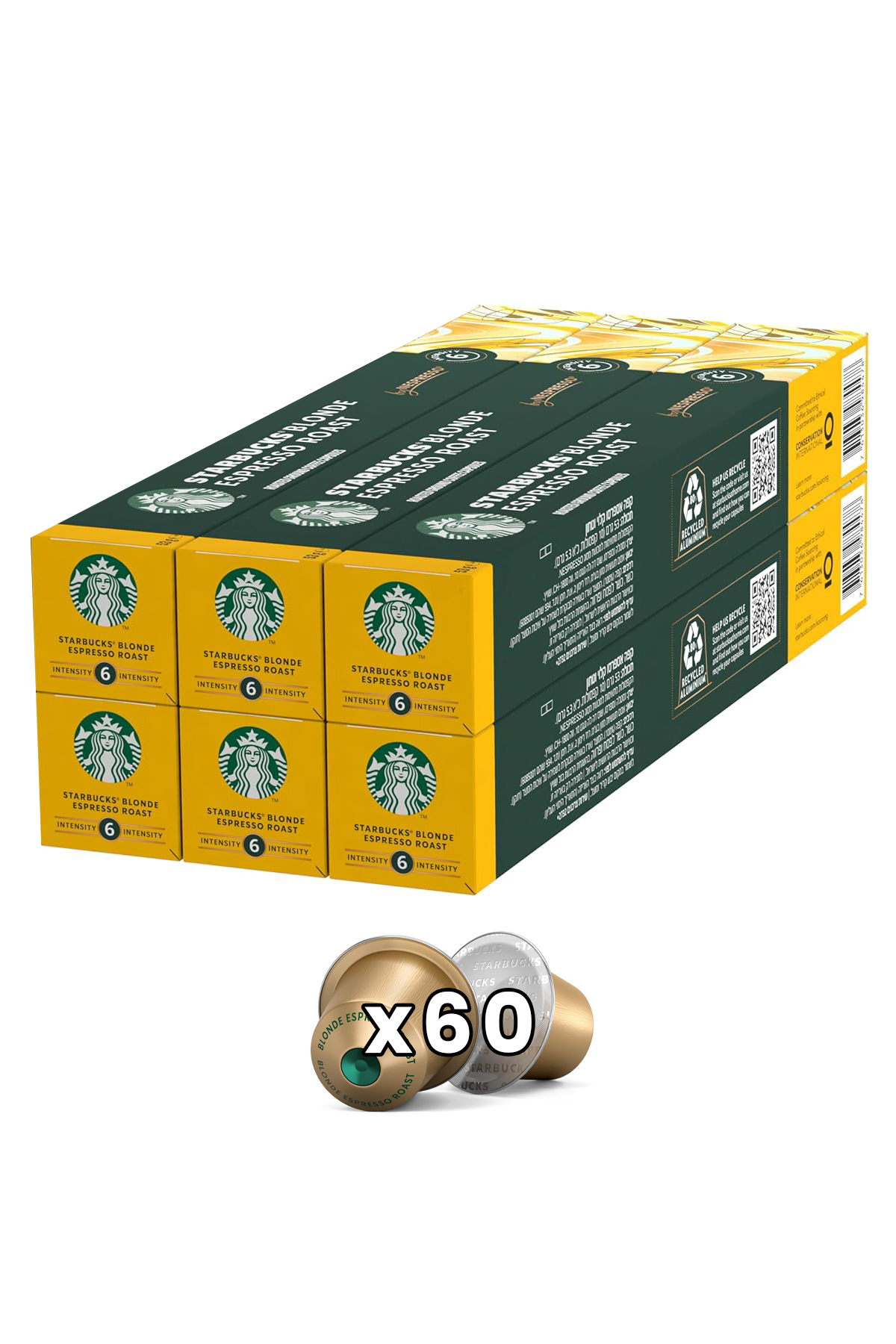 Starbucks Blonde Espresso Kapsül Kahve 10lu Paket x 6 Adet Nespresso Uyumlu