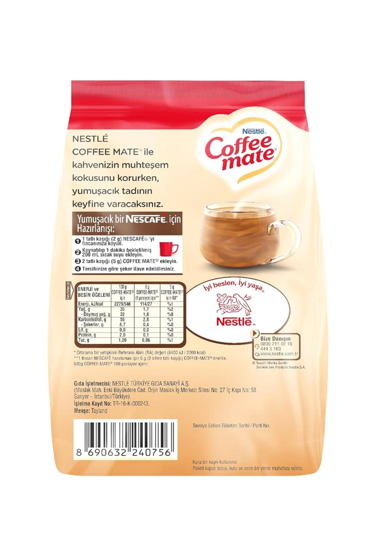 Nescafe Nestle Coffee Mate Kahve Kreması Eko Paket 500 gr - Görsel 2