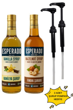 ESPERADO Şekersiz Sugar Free Vanilya * Fındık Aromalı Kahve Şurubu 750 ml X 2 Adet