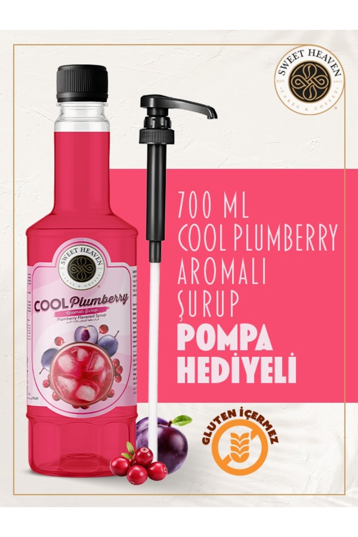 Sweet Heaven Cool Plumberry Kahve Şurubu 700ml Pompa Hediye