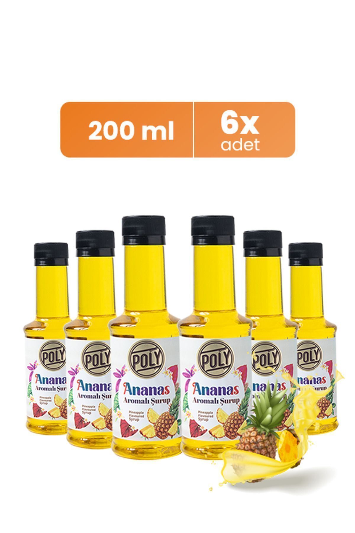 Addis Ababa Coffee 6'lı Ananas Aromalı Kahve Şurubu (6X200 ML.)