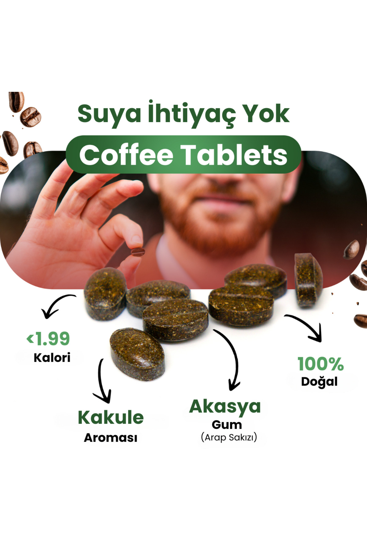 prifa Kahve Tabletleri | Kakule | Şekersiz | Vegan | Acil Durum Kahve | Gerçek Emilebilir Kahve 4X25 - Görsel 3