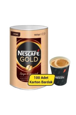 Nescafe Gold Hazır Granül Kahve 900 Gr + Karton Bardak 7 Oz 100'lü