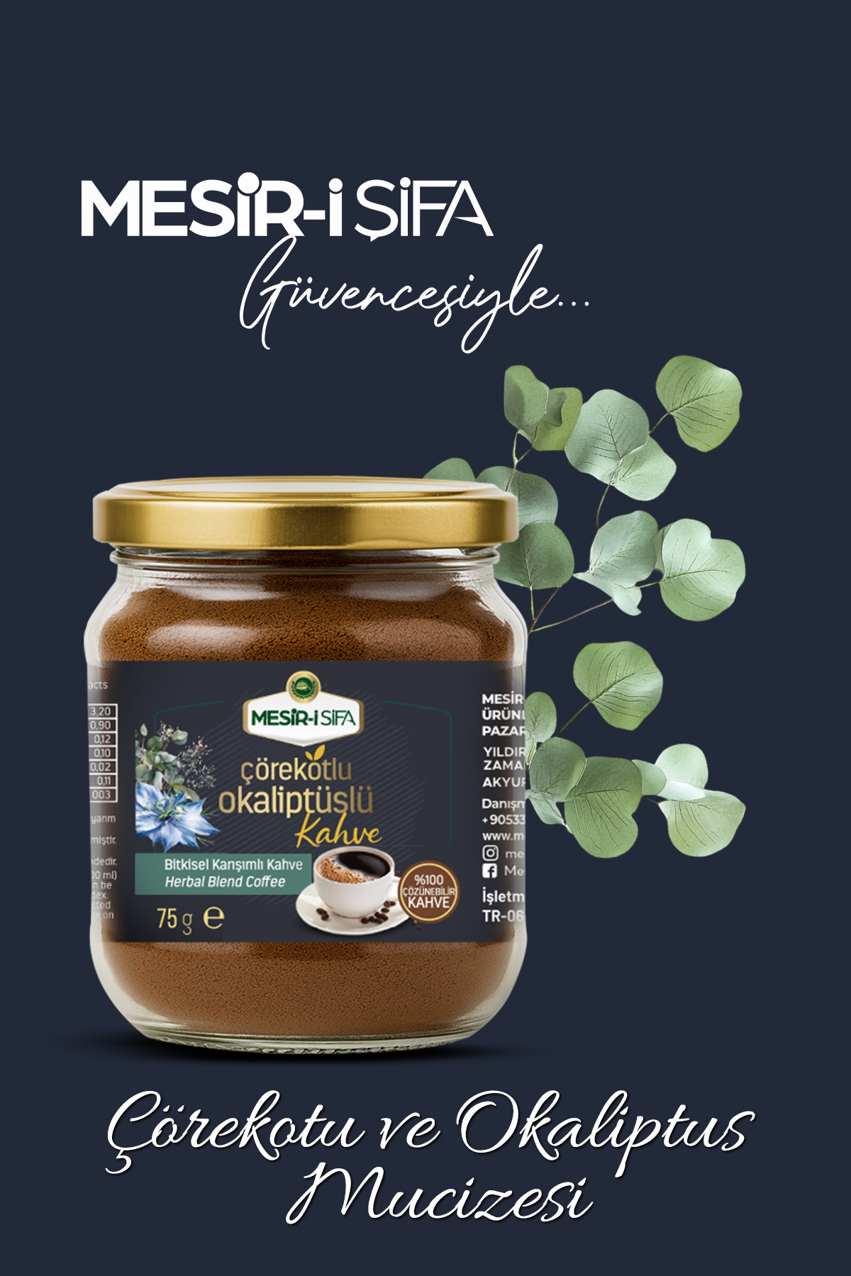 Mesirişifa Çörek Otlu ve Okaliptuslu Kahve Bitkisel Karışımlı Çözünebilir Kahve 75gr - Görsel 2