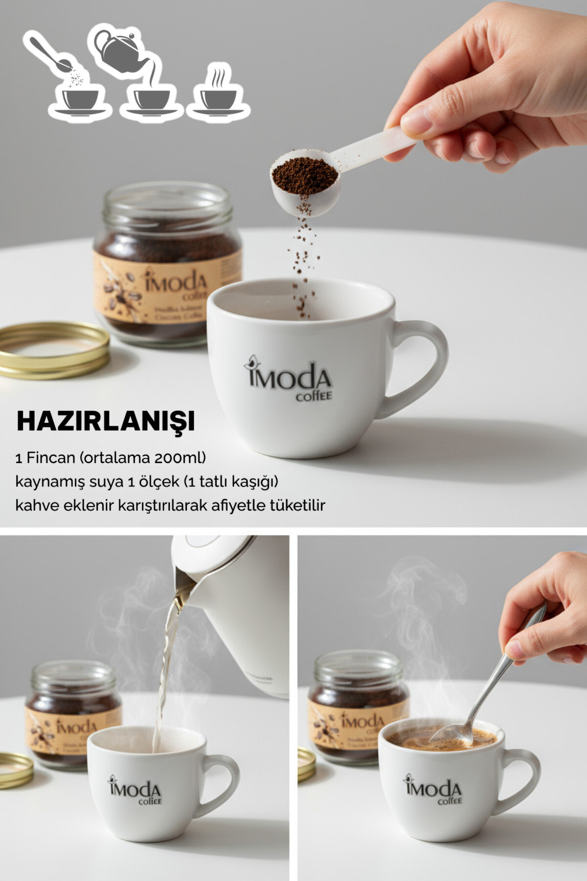Imoda Hindiba Kahvesi 150 gr Cam Kavanoz – 60 Kullanımlık Granül Kahve, Yumuşak İçim - Görsel 3