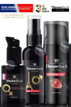 ThrowBack Parıs 3'Lü Set Kadın Sensual Jel Ve Erkek ProControl Sprey & Kayganlaştırıcı Jel Çilekli