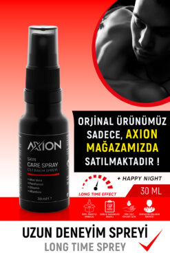 AXION Uzun Deneyim Spreyi Long Time Spray - Cilt Bakım Spreyi Erkekler Için 30 ml