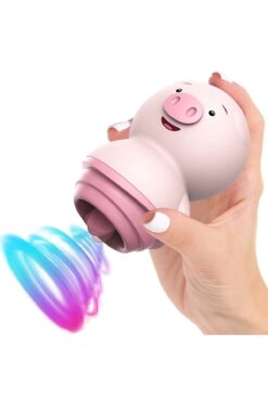 Lolita Shop Usb Şarjlı Dil Yalama Orgazm Klitoris Uyarıcılı 6 Farklı Titreşim Modu Sevimli Domuzcuk Dil Vibratör