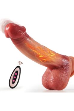 CD MARKETİNG İleri Geri Hareketli Isıtmalı Uzaktan Kumandalı Titreşimli Realistik Vibratör,yapay Penis22cm