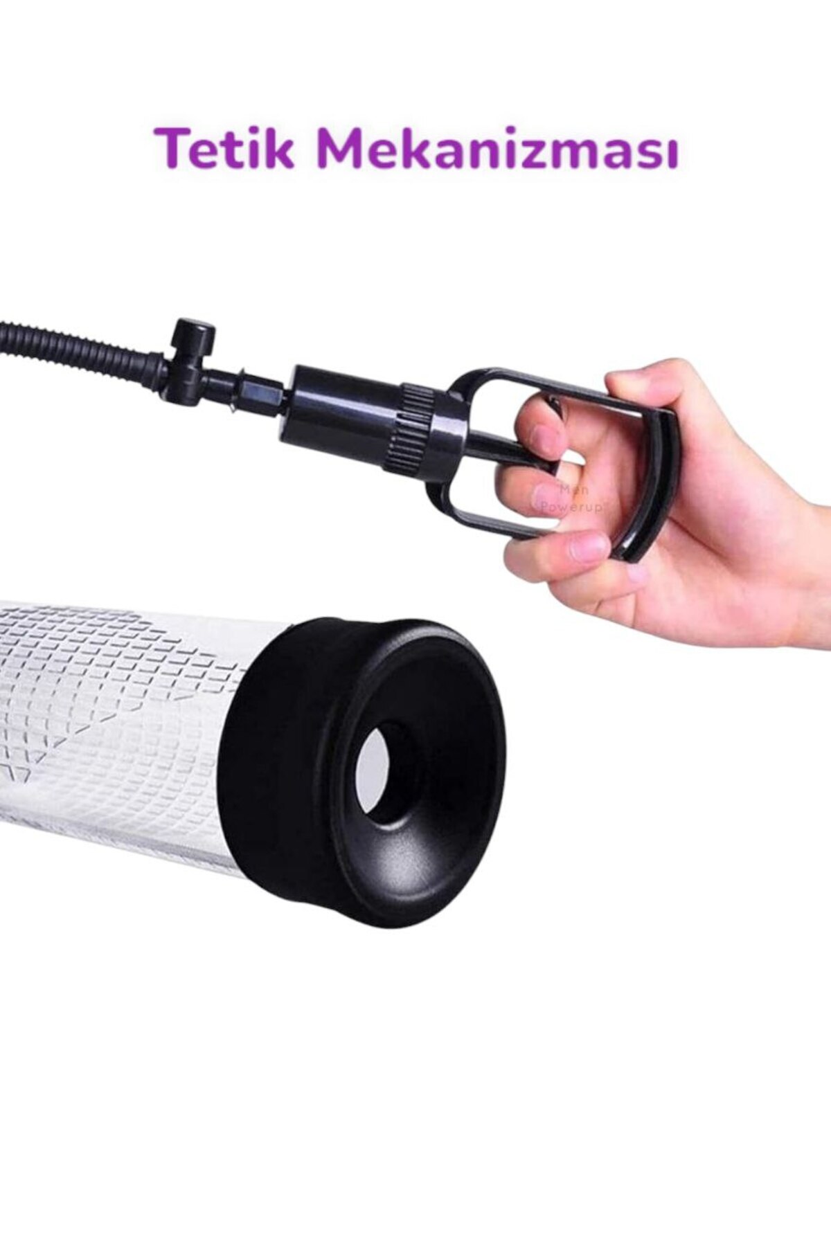 Men Powerup Büyük Boy Tetikli Vakumlu Penis Pompası - Ölçekli Pompa & Iki Ebatlı Başlık 22 Cm - Görsel 3