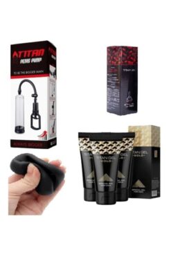 Erolife Penis Pompa Seti - Penis Pompası + Yedek Başlık + 4 Kutu Titan Penis Bakım Kremi