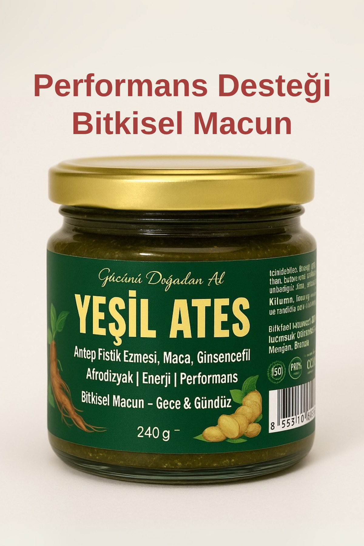Kırkağa Yeşil Ateş Unisex Ginseng Etkili Macun 240 Gr- Erkek Kadın Enerji Ve Performans Desteği - Görsel 2