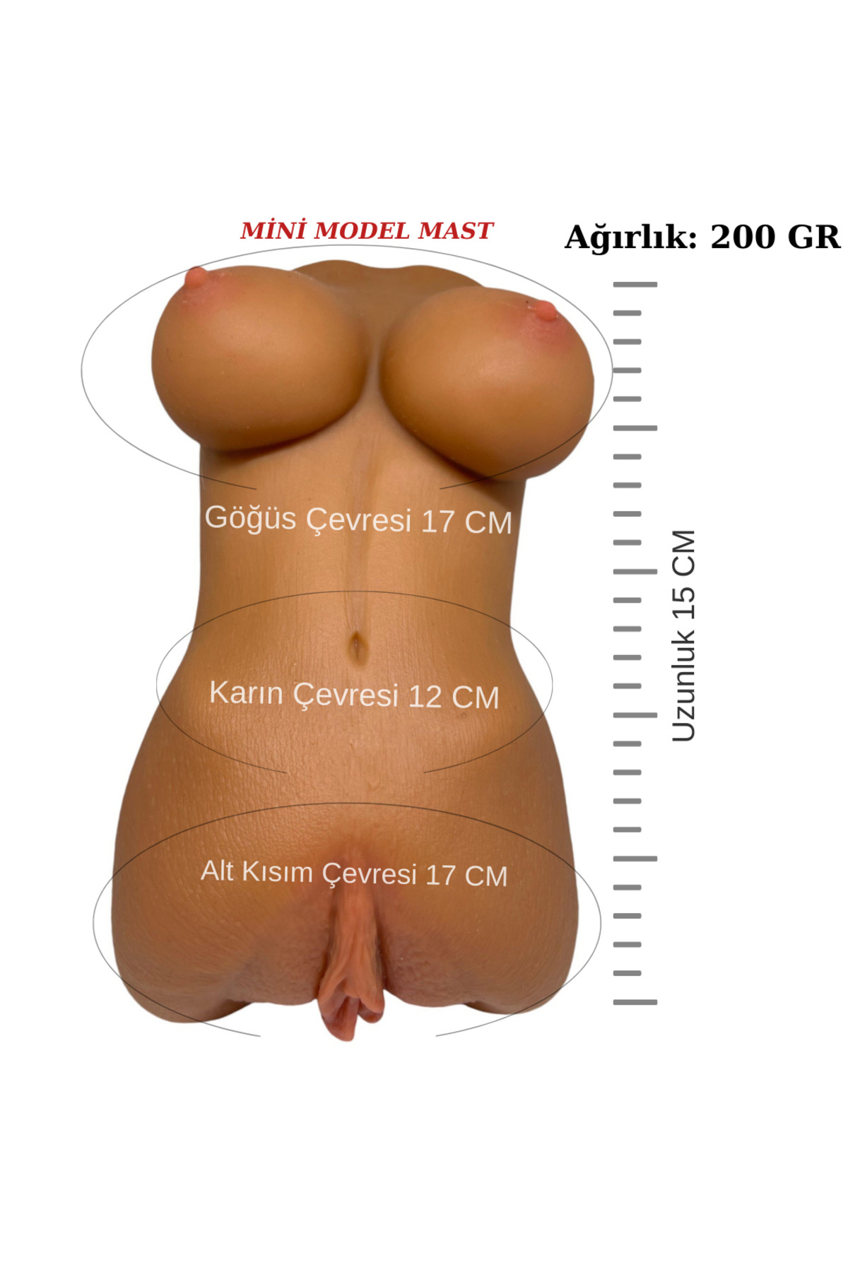 Loveross Mini Göğüs Ekstralı İçi Tırtıklı Detaylı Deri Hissiyatlı Suni Vajina Mastürbatör - Gizli Gönderim