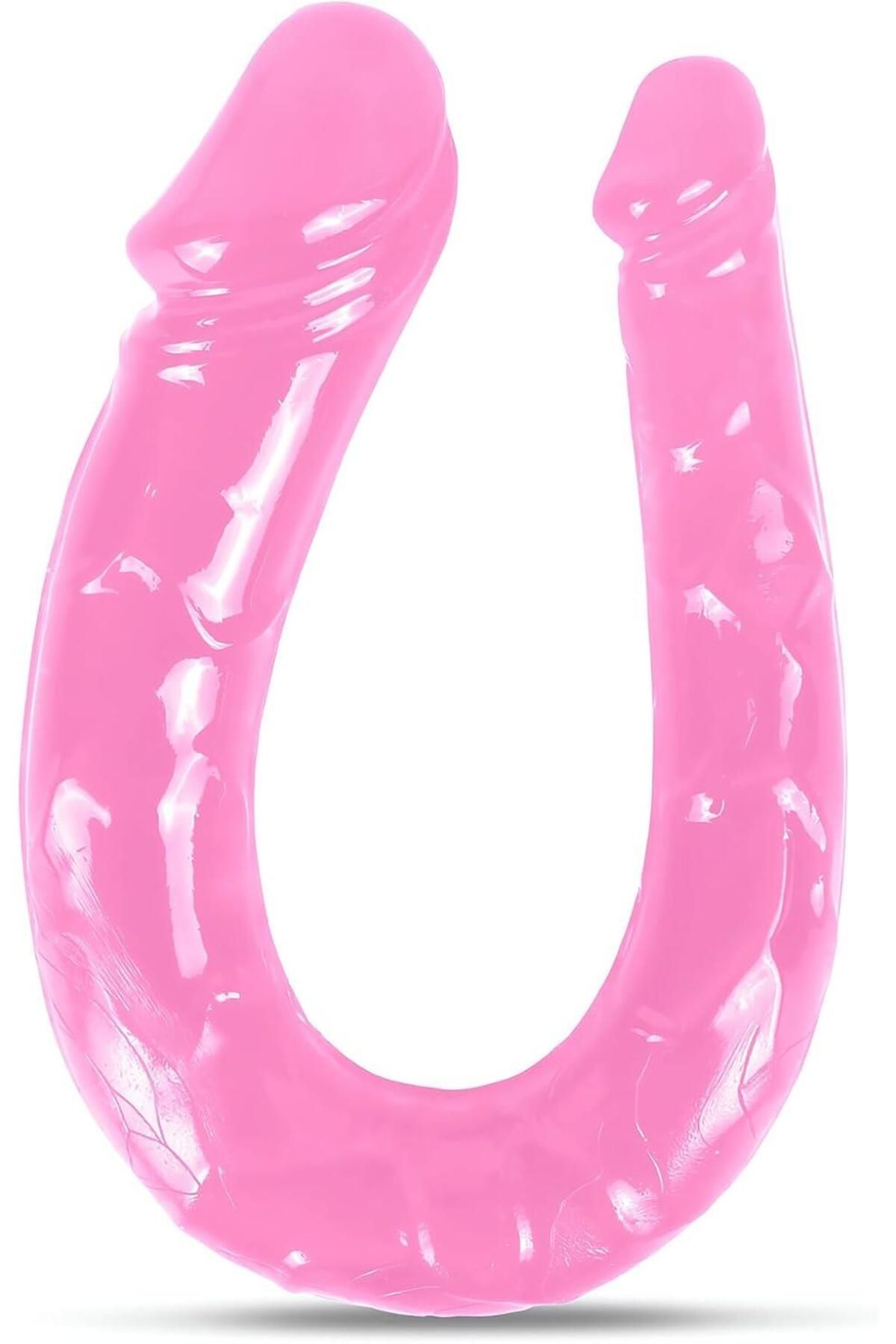 Lolita Shop Çift Taraflı Anal Ve Vajina Kullanılabilen 28 Cm Çift Başlı Esnek Yumuşak Jel Dokuda Dildo Penis