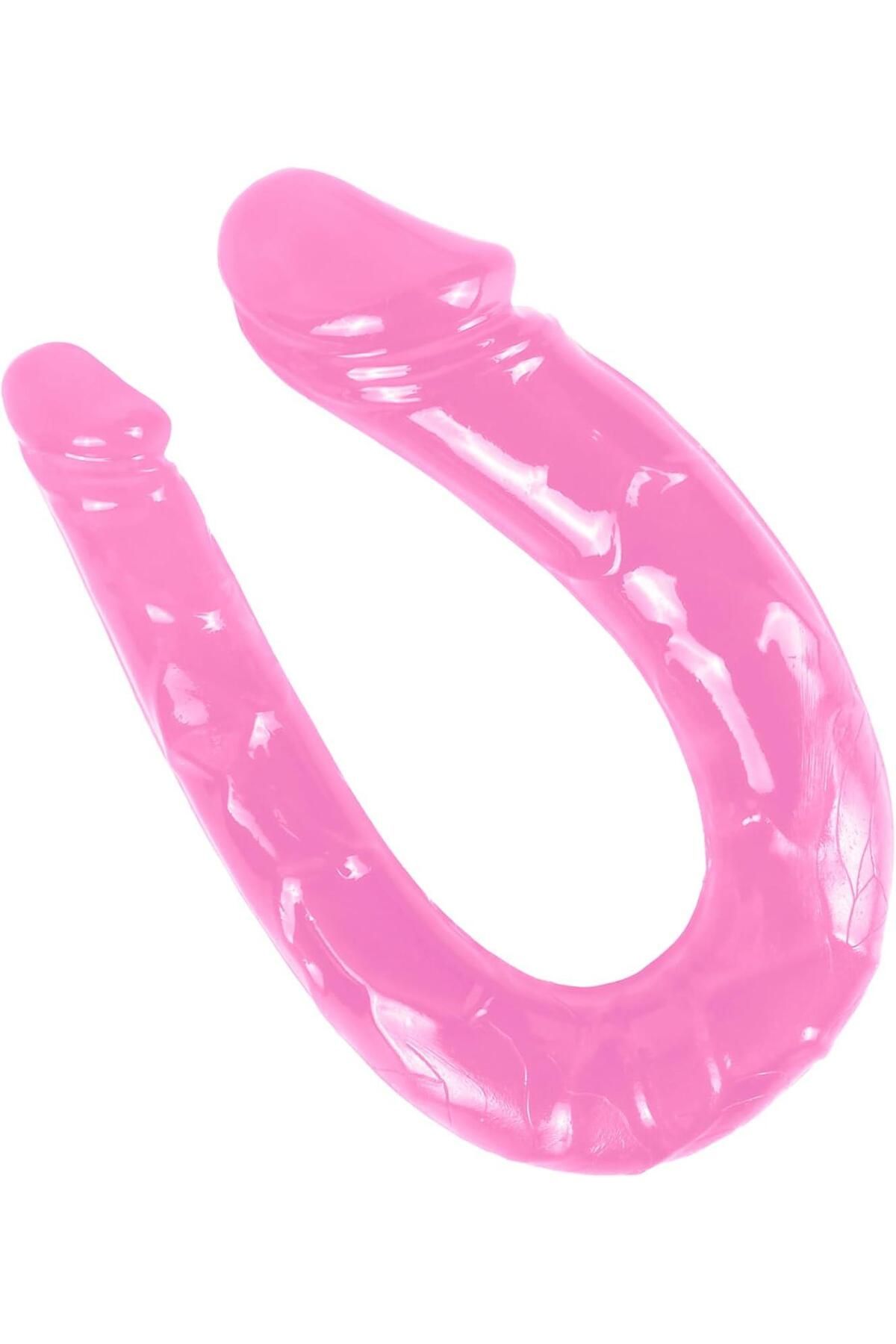 Lolita Shop Çift Taraflı Anal Ve Vajina Kullanılabilen 28 Cm Çift Başlı Esnek Yumuşak Jel Dokuda Dildo Penis - Görsel 2