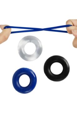 LOVETOY Penis Halka Seti – 3’lü Esnek Ve Dayanıklı Silikon Ring Set | Sertleşme Destekli